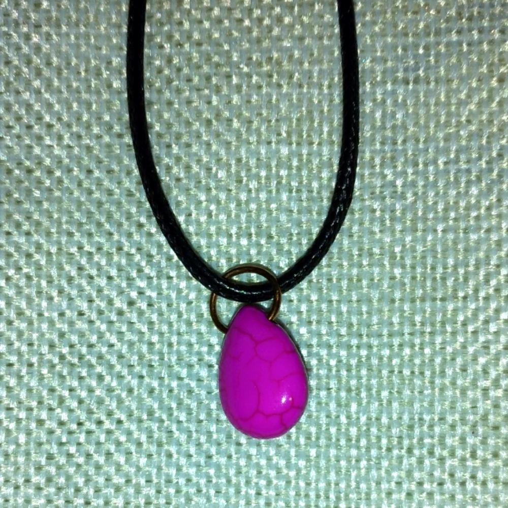 Pretty pink moon necklace.
